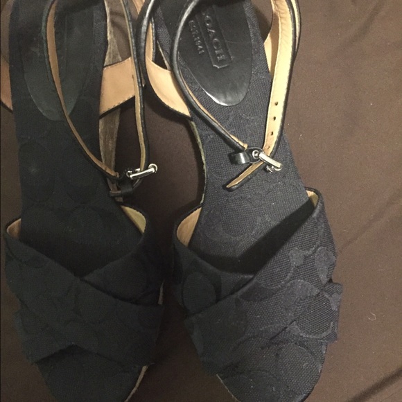 Black signature COACH sandals - Picture 2 of 2